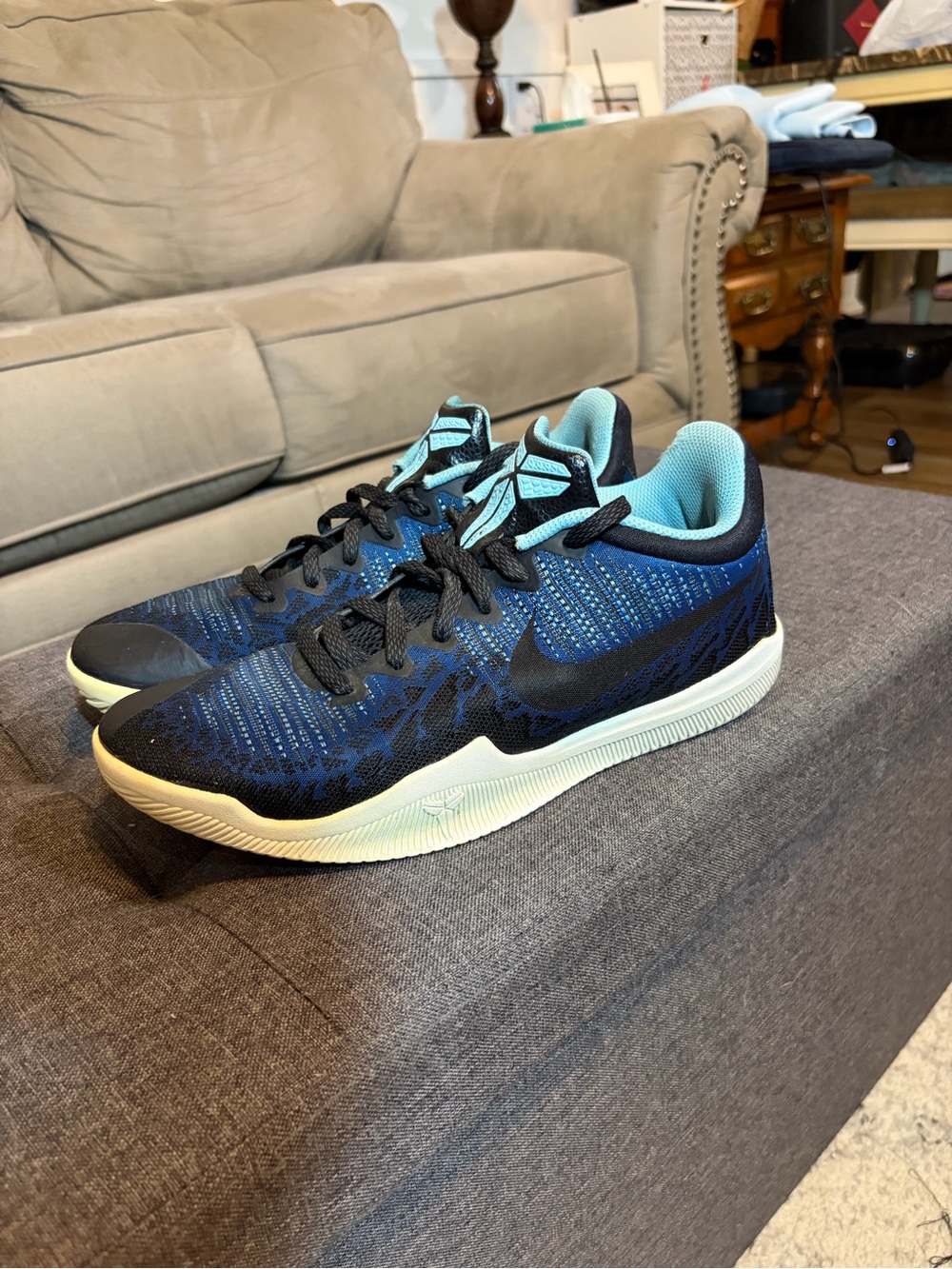 Nike Men’s Black and Blue Low-Top Athletic Sneakers